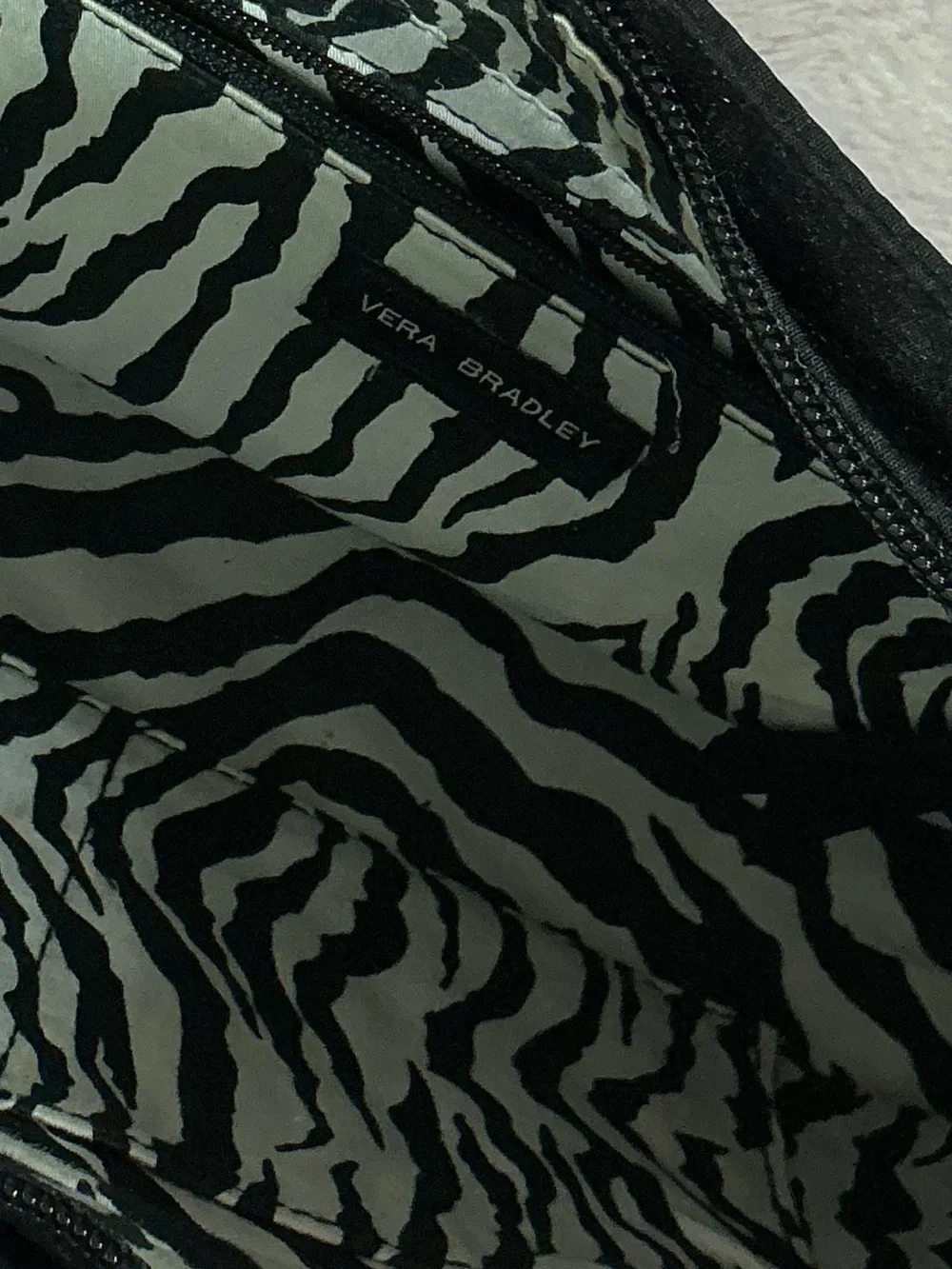 Vera Bradley Black Quilted Shoulder Bag with Front Zip D24